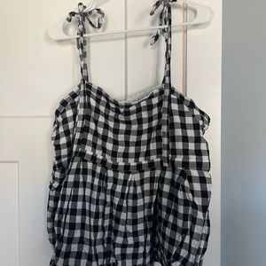 Old Navy 2X Black Gingham Flowy Tank Top